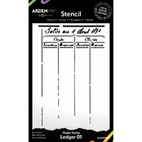 Arden Creative 4”x6” Stencil - Vintage Maker - Ledger 01