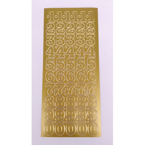 20mm Numbers Self Adhesive Peel Off Stickers GOLD