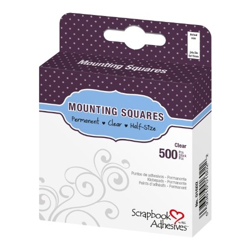 3L Scrapbook Adhesives Permanent Mounting Squares 500/Pkg Clear