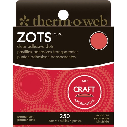 Zots Clear Adhesive Dots 250 Large Acid Free Adhesive 