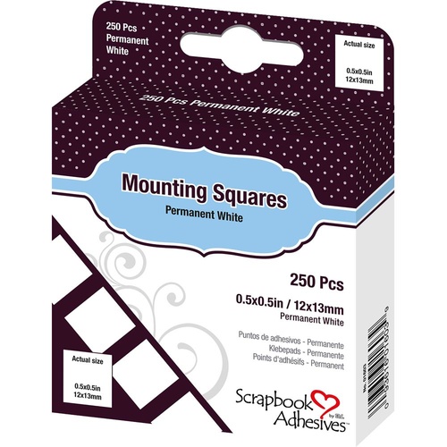 3L Scrapbook Adhesives Permanent Mounting Squares 250/Pkg White 