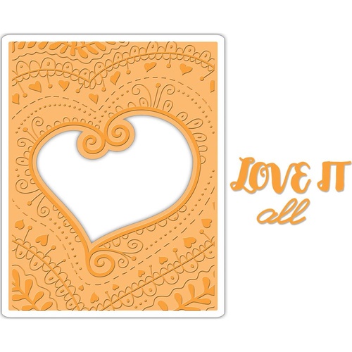 Buy Sizzix Impresslits Embossing Folder And Die Set Bohemian Heart 661953 Online