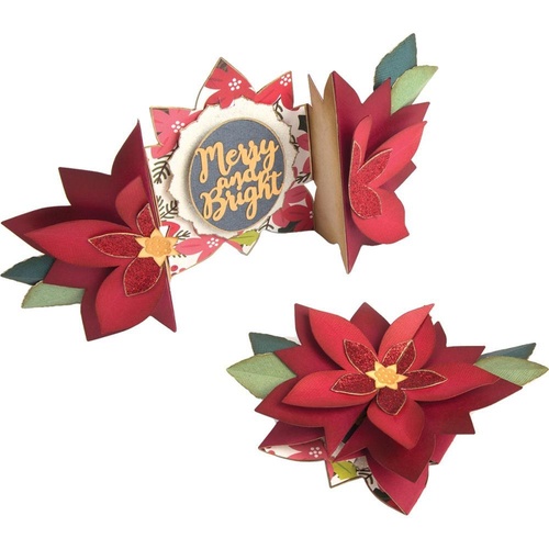 Sizzix Thinlits By Jen Long Poinsettia Fold-A-Long Card 663174