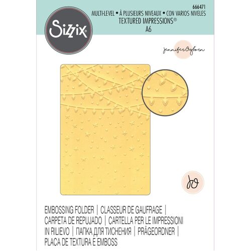 Sizzix Multi-Level Textured Impressions Embossing Folder Stars and Lights
