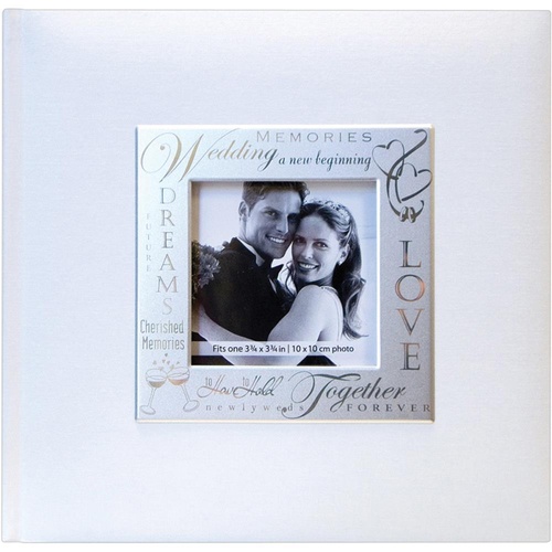 8.5x8.5 MBI Expressions White Wedding Photo Album with Window