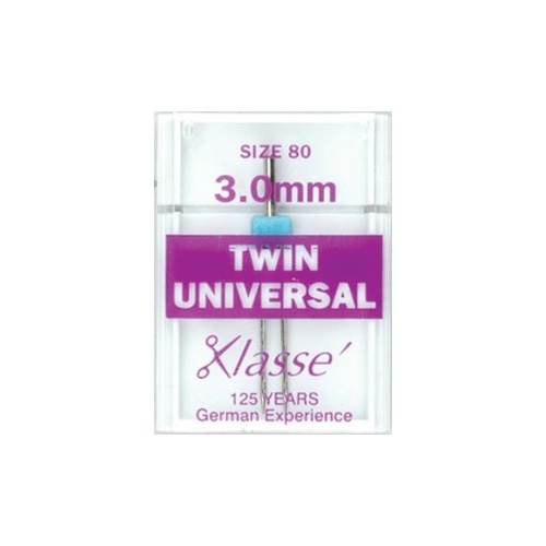Klasse Universal Twin Needles 3.0mm Size 80/12 