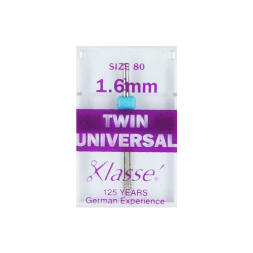 Klasse Universal Twin Needles 1.6mm Size 80/12 