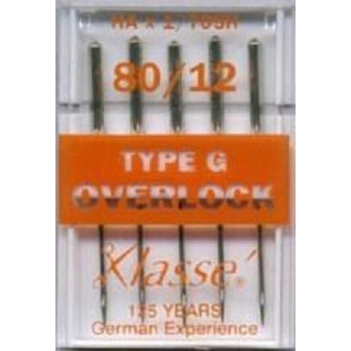 Klasse Machine Overlocker Needles Type G (HAX1/705H) Size 80/12 