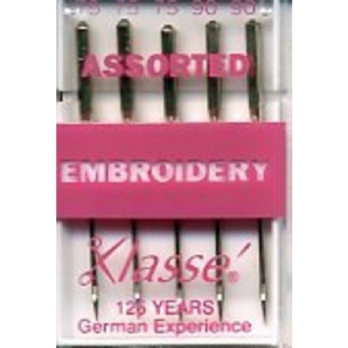 Klasse Machine Embroidery Needles Assorted 75/11 and 90/14 