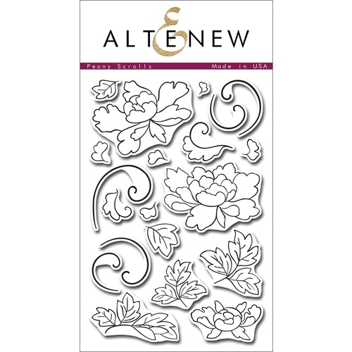 Altenew Peony Scrolls Stamp Set ALT1010 