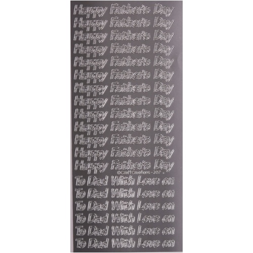 Father's Day Self Adhesive Peel Off Stickers SILVER