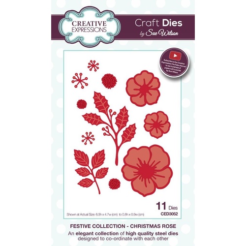 Sue Wilson Dies Festive Collection Christmas Rose CED3052 