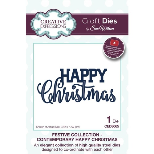 Sue Wilson Dies Festive Collection Contemporary Happy Christmas CED3065 