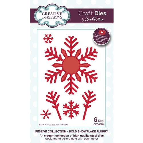 Sue Wilson Dies Festive Collection Bold Snowflake Flurry CED3076 