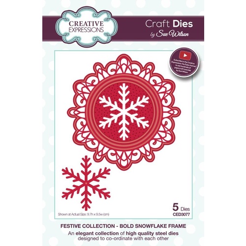 Sue Wilson Dies Festive Collection Bold Snowflake Frame CED3077 