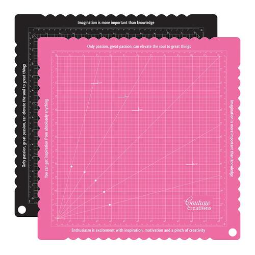 Couture Creations 15x15 Craft Cutting Mat Self-Healing Double-Sided Pink/Black