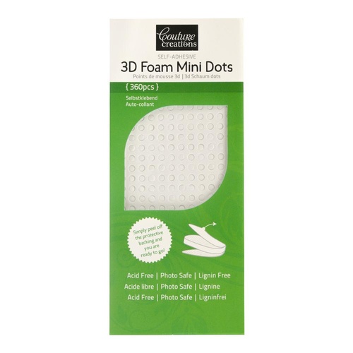 Couture Creations 3D Double-Sided 5mm Foam Mini Dots 360pcs 
