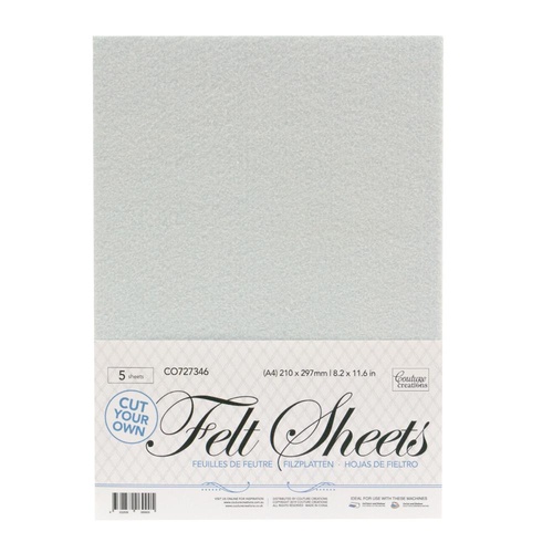 Couture Creations A4 Felt sheets (cut your own) 5pk