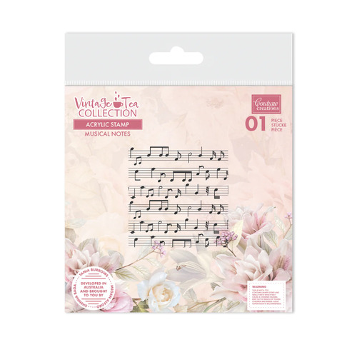 Couture Creations Stamp Set Vintage Tea -  Musical Notes