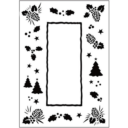 Crafts-Too Embossing Folder Christmas Trees Frame 4.25x5.5 