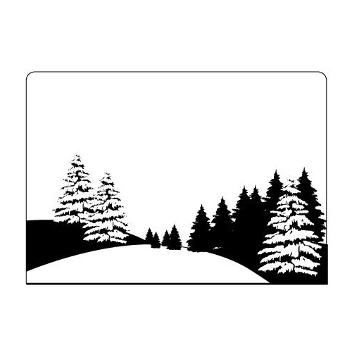 Crafts-Too Embossing Folder Pine Tree Scene 4.25x5.5 