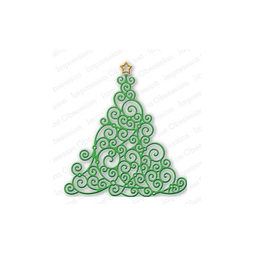 Impression Obsession Die Swirly Christmas Tree DIE091P 