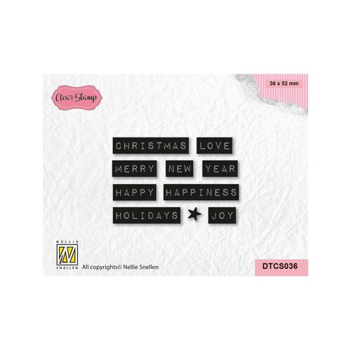 Nellie Snellen Text Clear Stamp - Christmas Love - DTCS036