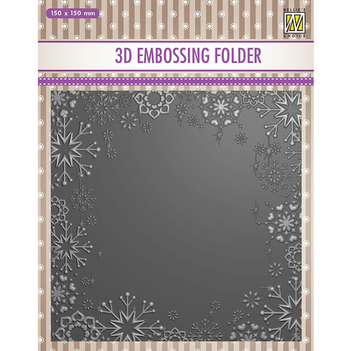 Nellie Snellen 3D Embossing Folder 6x6 Snowflake Frame EF3D015