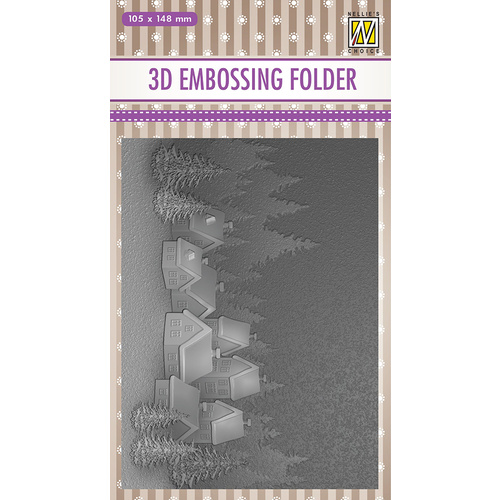 Nellie Snellen 3D Embossing Folder Snowy Village EF3D017