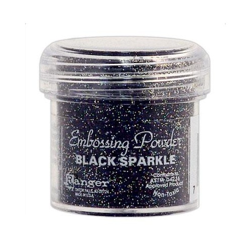 Ranger Embossing Powder 1 Ounce BLACK SPARKLE