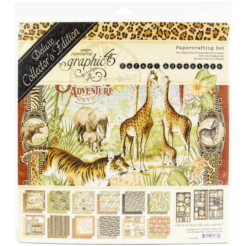 Graphic45 Deluxe Collectors Edition 12 x 12 Pack - Safari Adventure