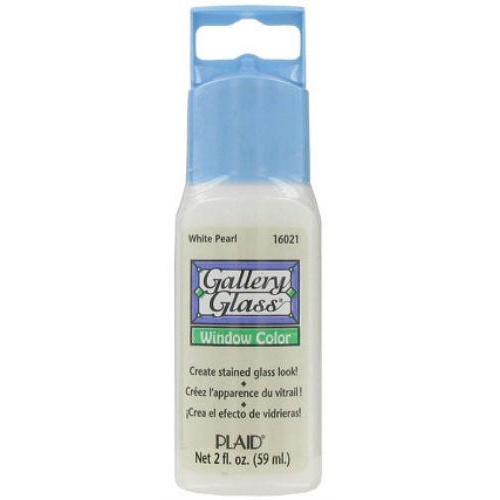Plaid Gallery Glass Window Colour Paint 59ml - White Pearl