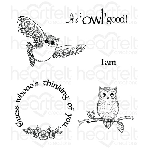 Heartfelt Creations Cling Stamps It's Owl Good 