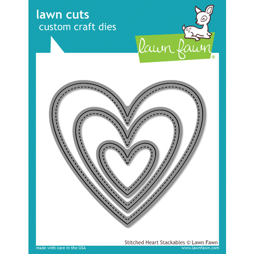 Lawn Fawn Cuts Stitched Heart Stackables Die LF1025 