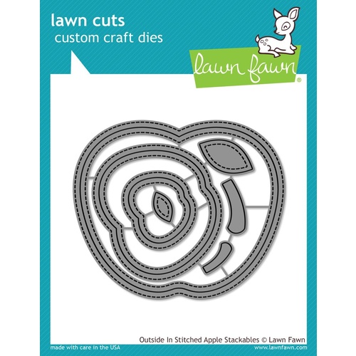 Lawn Fawn Cuts Outside In Stitched Apple Stackables Die LF1795