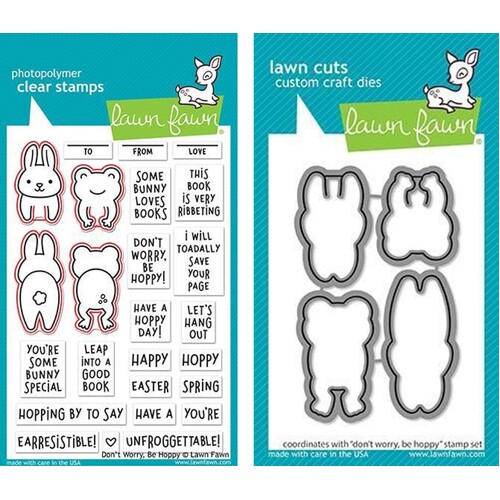 Lawn Fawn Don't Worry, Be Hoppy Stamp+Die Bundle