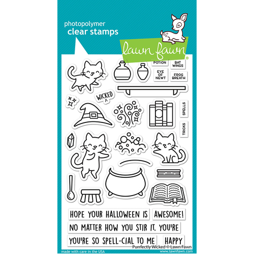 Lawn Fawn Purrfectly Wicked 4”x6” Clear Stamp Set LF2664 
