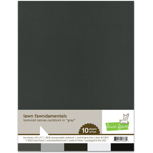 Lawn Fawn Textured Canvas Cardstock - Gray -  LF2581