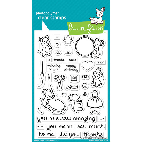 Lawn Fawn - Stamps - Sew Very Mice - LF3061
