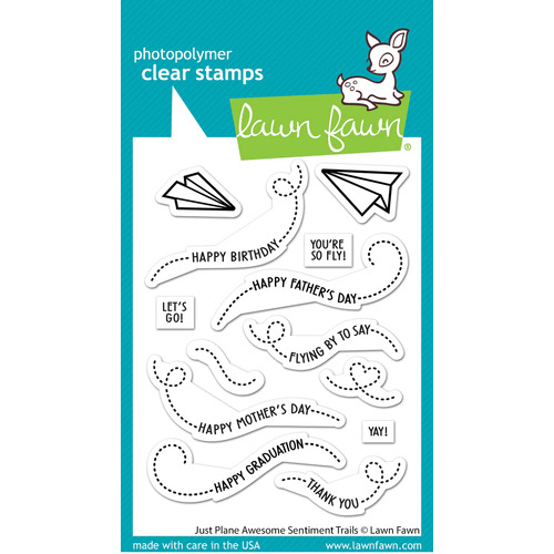 Lawn Fawn - Stamps - Just Plane Awesome Sentiment Trails - LF3132