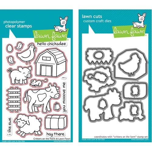 Lawn Fawn Critters On The Farm Stamp+Die Bundle