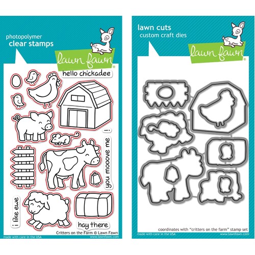 Lawn Fawn Critters On The Farm Stamp+Die Bundle