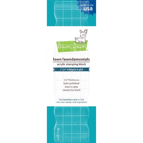 Lawn Fawn Acrylic Stamping Block 2x8 Inch Grip Block with Grid