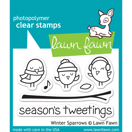 Lawn Fawn Stamps Winter Sparrows LF565 