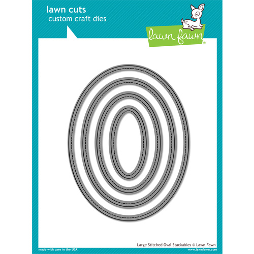 Lawn Fawn Cuts Large Stitched Oval Stackables Dies LF910 