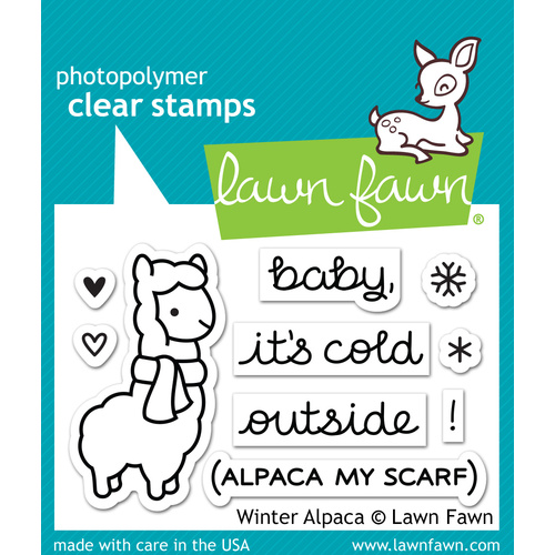 Lawn Fawn Stamps Winter Alpaca LF981 