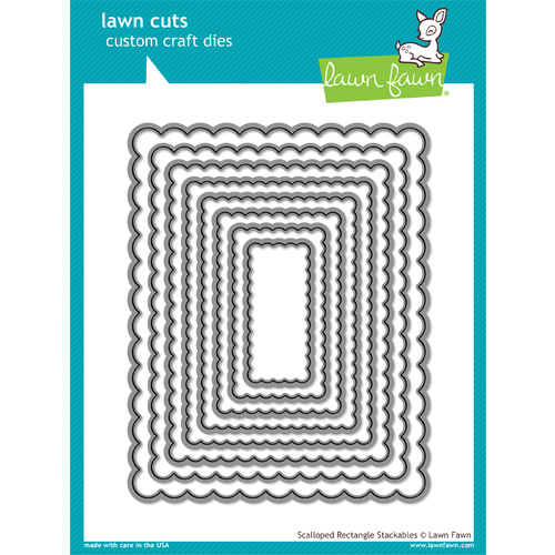 Lawn Fawn Cuts Scalloped Rectangle Stackables Dies LF997 