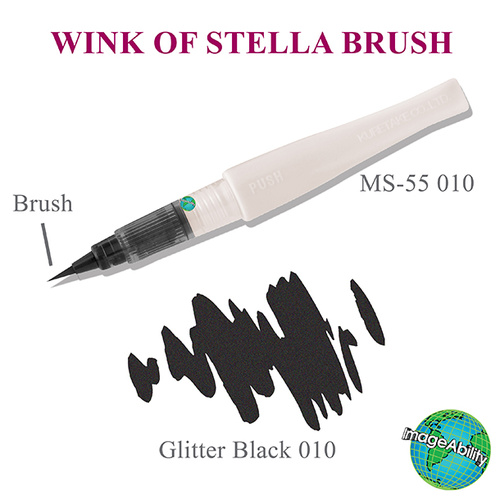 Zig Wink Of Stella Brush II Glitter Marker Black