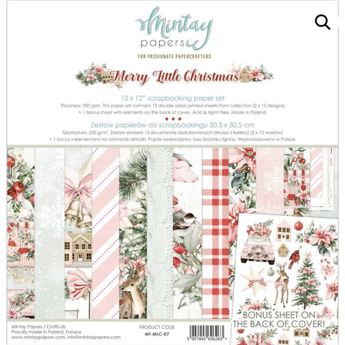 Mintay Papers 12x12 Papers 240gsm 12 Merry Little Christmas
