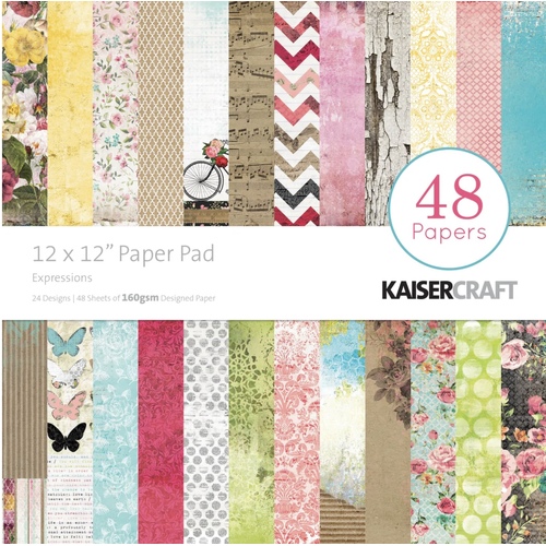 Kaisercraft 12x12 Paper Pack Expressions 48 Pages